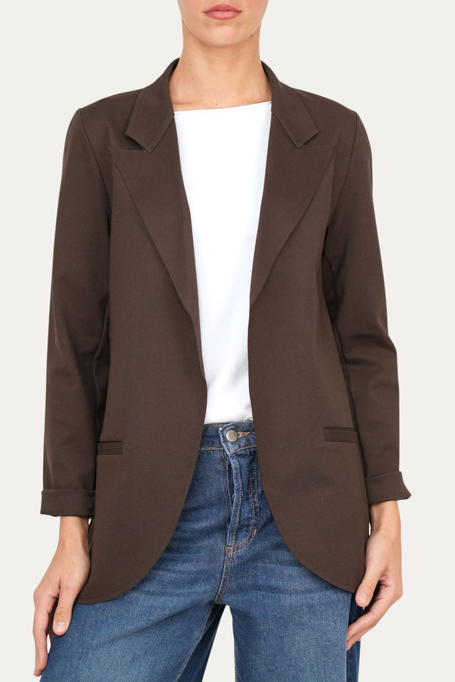 Giacca punto Milano JOLIE in cotone - Moro