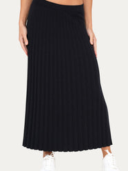 Gonna plissè misto cashmere - Navy