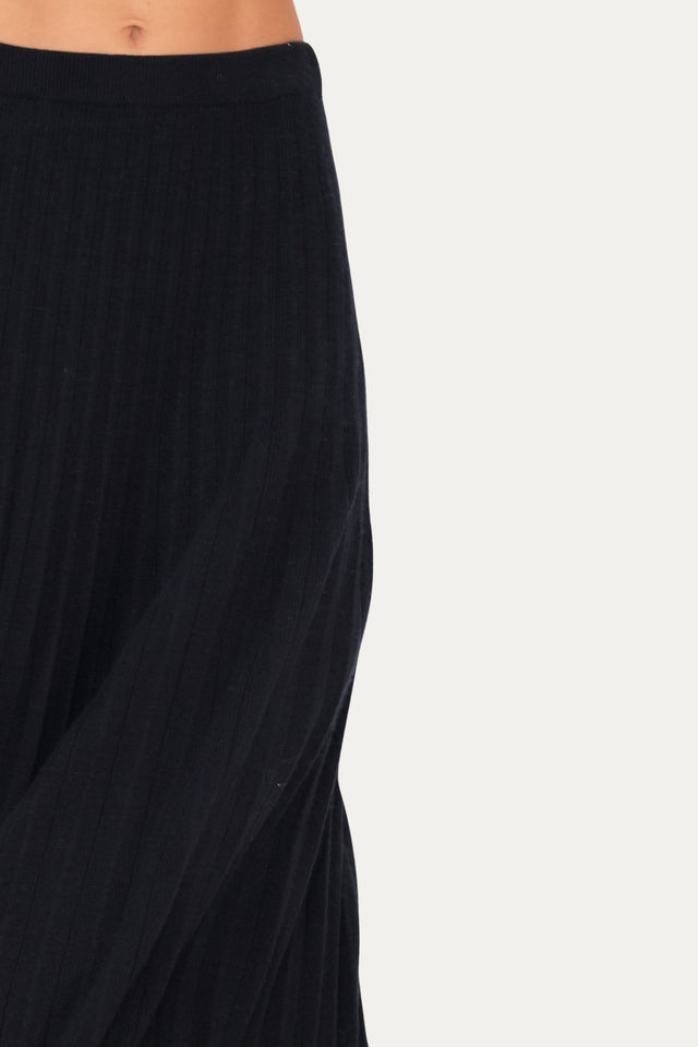 Gonna plissè misto cashmere - Navy