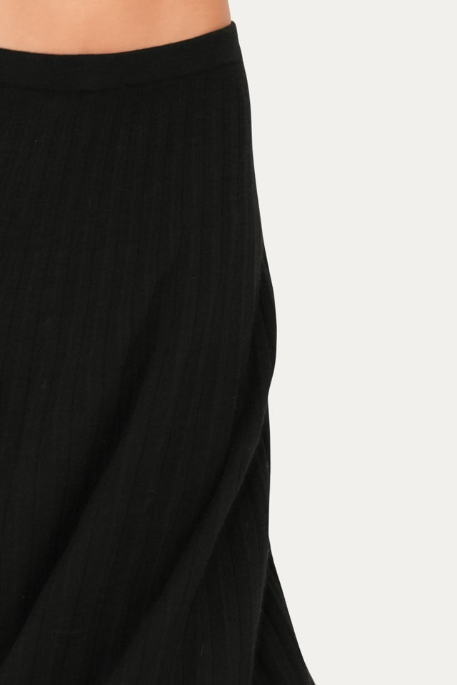 Gonna plissè misto cashmere - Nero