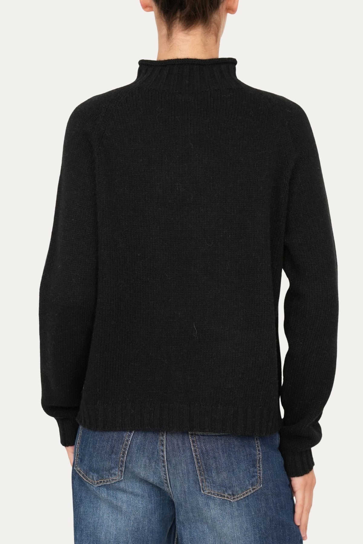 Maglione TRECCE misto cashmere - Nero