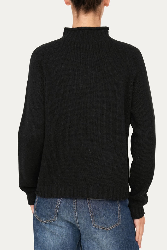 Maglione TRECCE misto cashmere - Nero