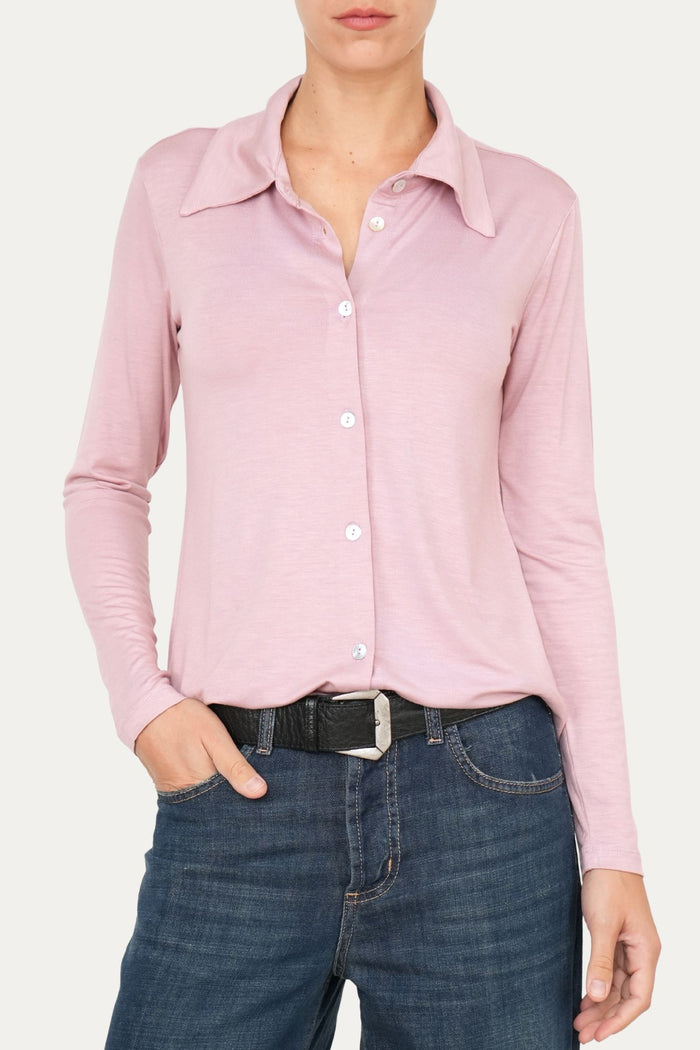 Camicia Jersey di Viscosa MILLY - Rosa Antico