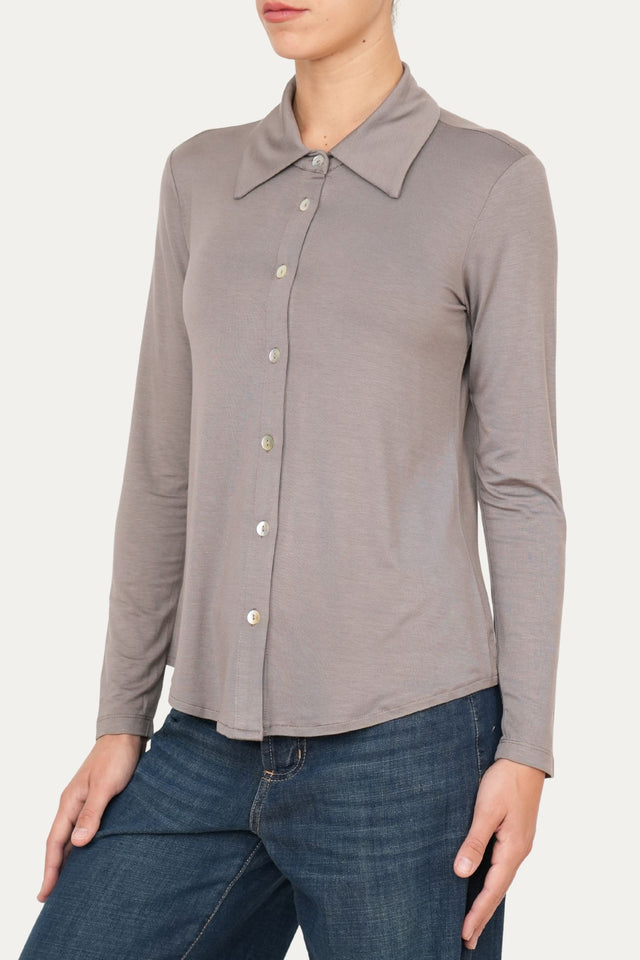Camicia Jersey di Viscosa MILLY - Taupe