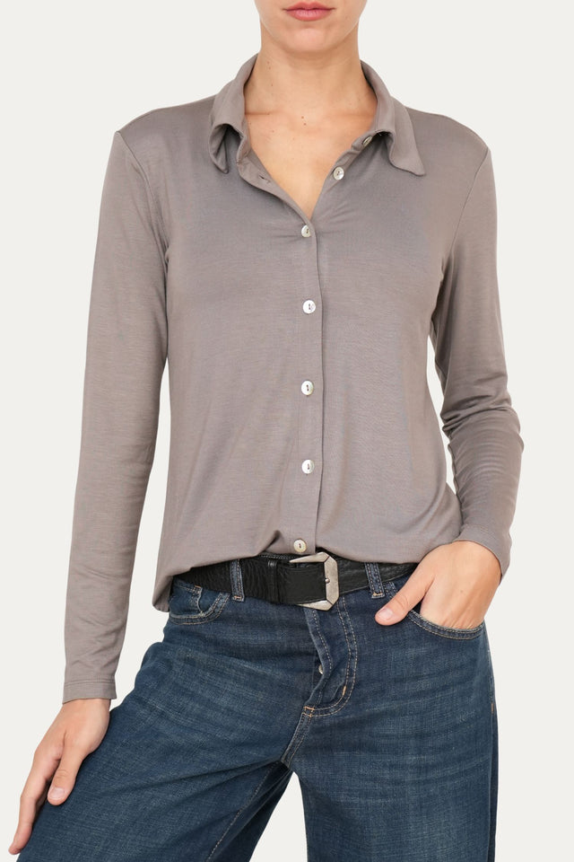 Camicia Jersey di Viscosa MILLY - Taupe