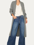 Cardigan sciallato misto cashmere - Grigio