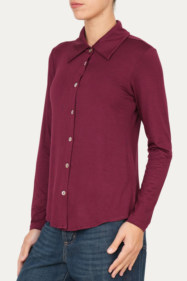 Camicia Jersey di Viscosa MILLY - Vino