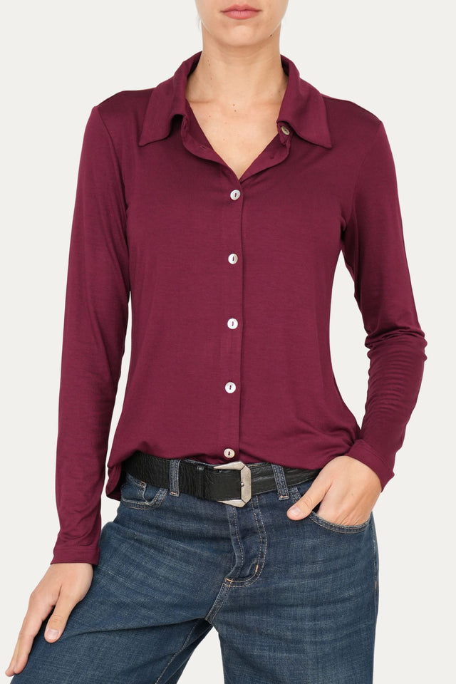 Camicia Jersey di Viscosa MILLY - Vino